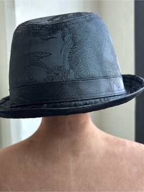 miami Black Jacquard Fedora Hat